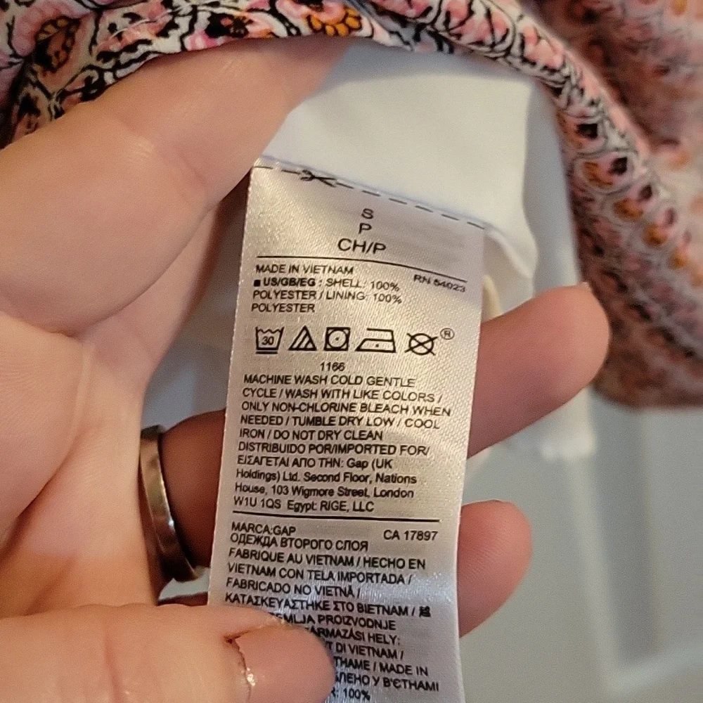 Gap medallion white pink  blue sleeveless dress small - Picture 9 of 10